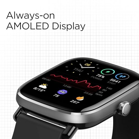 Amazfit GTS 2 Mini Smartwatch - Black, GPS, Alexa, 70+ Sports, AMOLED, 5ATM - Picture 2 of 13